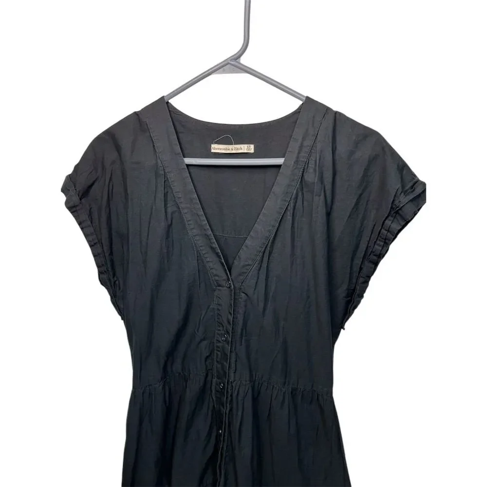 Abercrombie & Fitch Women's Black Tiered Midi Dress Size S Casual